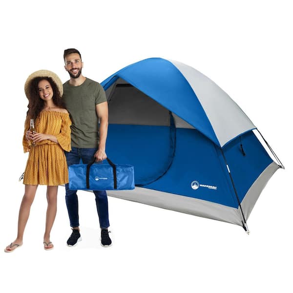4 Person Camping Tent, Blue