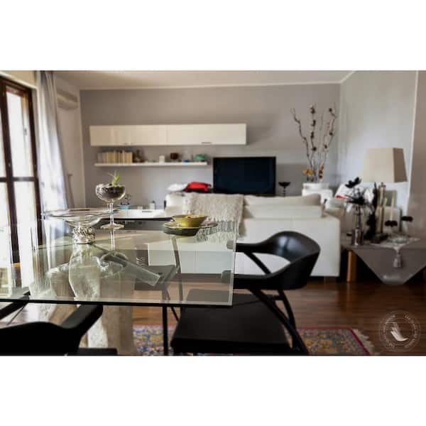 Fab Glass And Mirror 12 In Clear Square Glass Table Top 1 2 In Thick Bevel Polish Tempered Radius Corners 12sqr12thbean The Home Depot