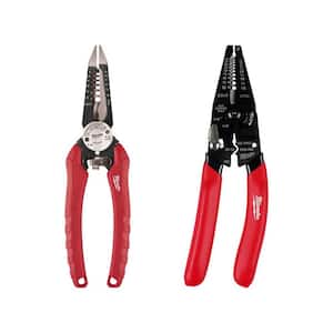 7.75 in. Combination Electricians 6-in-1 Wire Strippers Pliers 10-28 AWG Multi-Purpose Wire Stripper/Cutter (2-Piece)