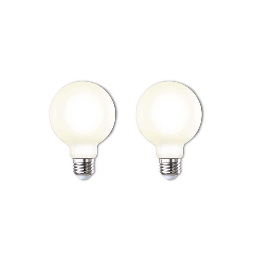 60-Watt Equivalent G25 Milky Dimmable Decorative Filament LED Light Bulb Wa