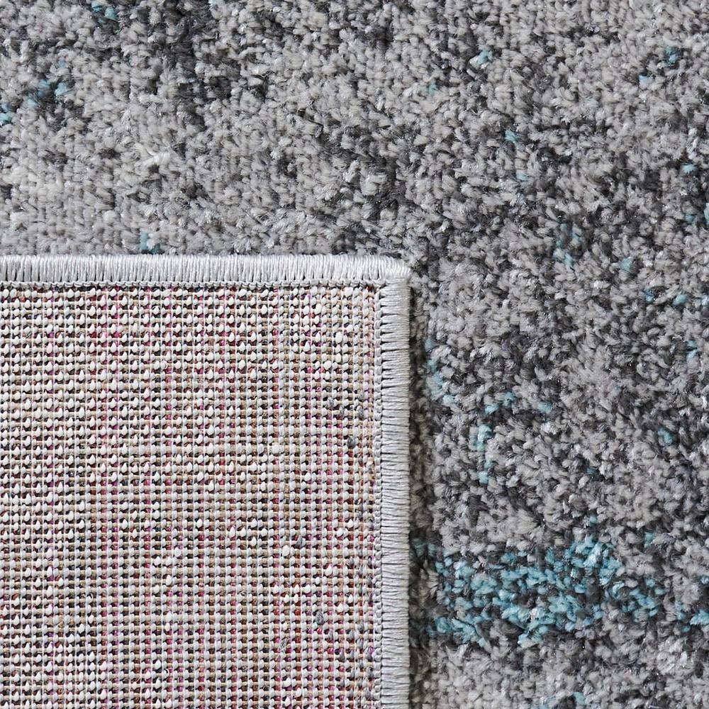 Reversible Gray Rectangular Synthetic 8' x 10' Easy-Care Rug