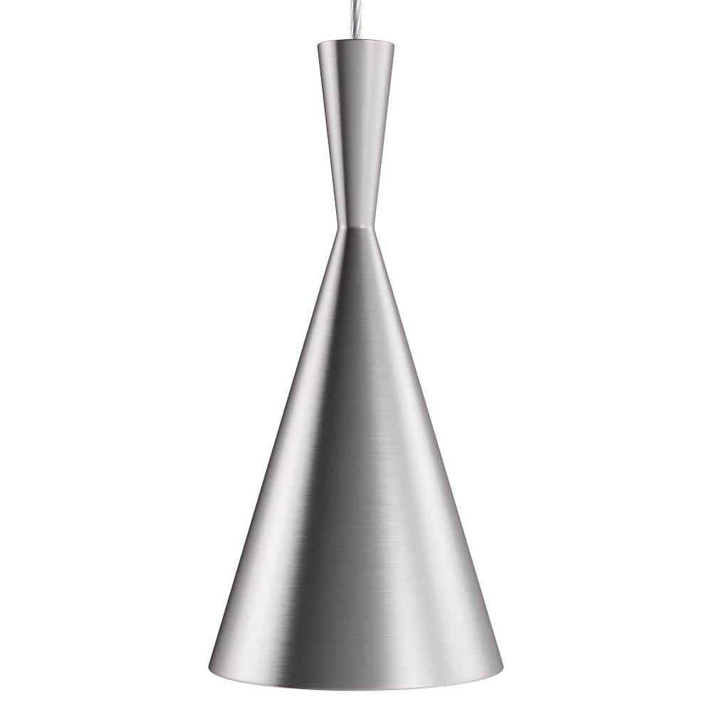 Transitional Brushed Nickel 1-Light Pendant with Heirloom Gold Interior