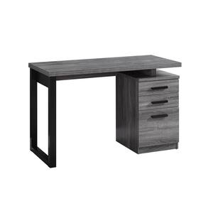 48 in. Rectangular Grey 3 Drawer Computer Desk with File Storage HD7295