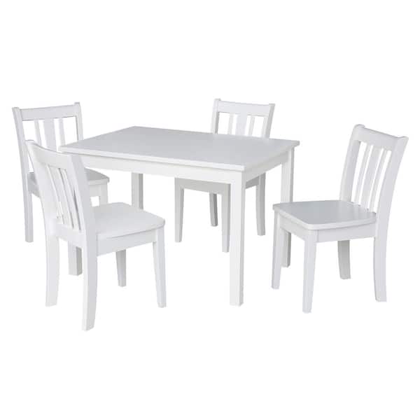 International Concepts Jorden White 5-Piece Kid's Table and Chair Set