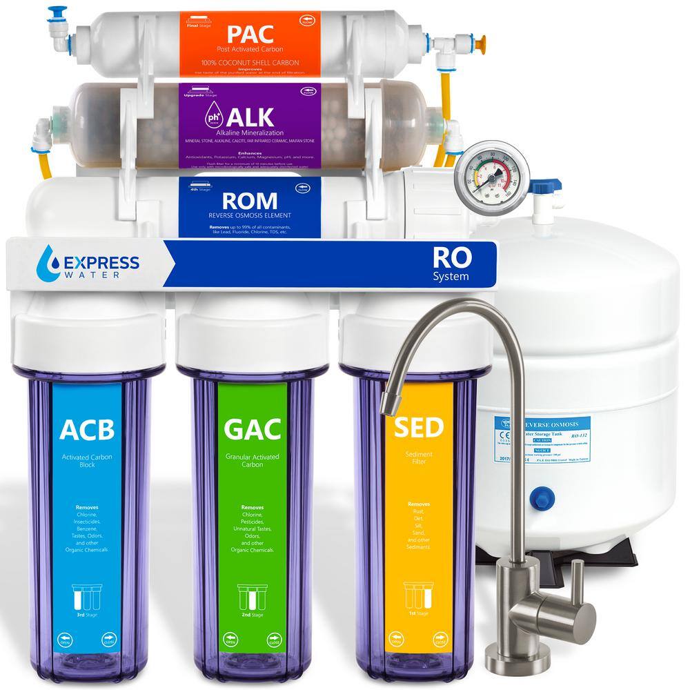 Express Water Reverse Osmosis Alkaline Water Filtration System - 10 ...