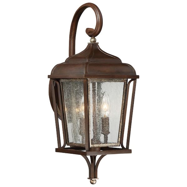the great outdoors by Minka Lavery Astrapia II 2-Light Dark Rubbed Sienna with Aged Silver Wall Lantern Sconce