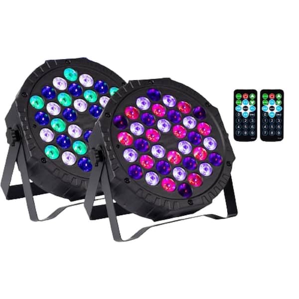 36 DJ LED Par Stage Lights, RGB Party Lights Uplights with Sound Activated Remote DMX Control (2-Pack)