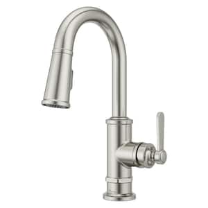 Port Haven Single-Handle Pull Down Sprayer Bar Faucet in Stainless Steel