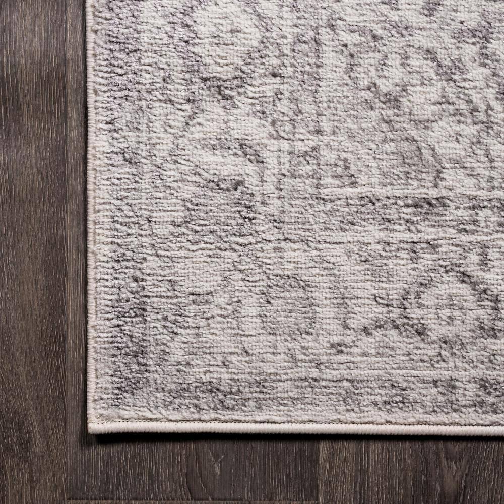 Rosalia Gray and Dark Gray Synthetic 2'3" x 10' Runner Rug