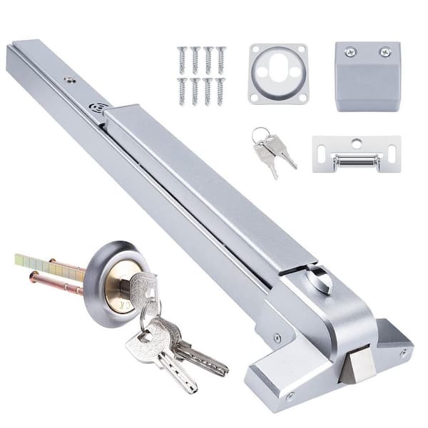Commercial Emergency Panic Exit Door Push Bar with Alarm and Exterior Lever for Wood Metal Doors Indoor Safety