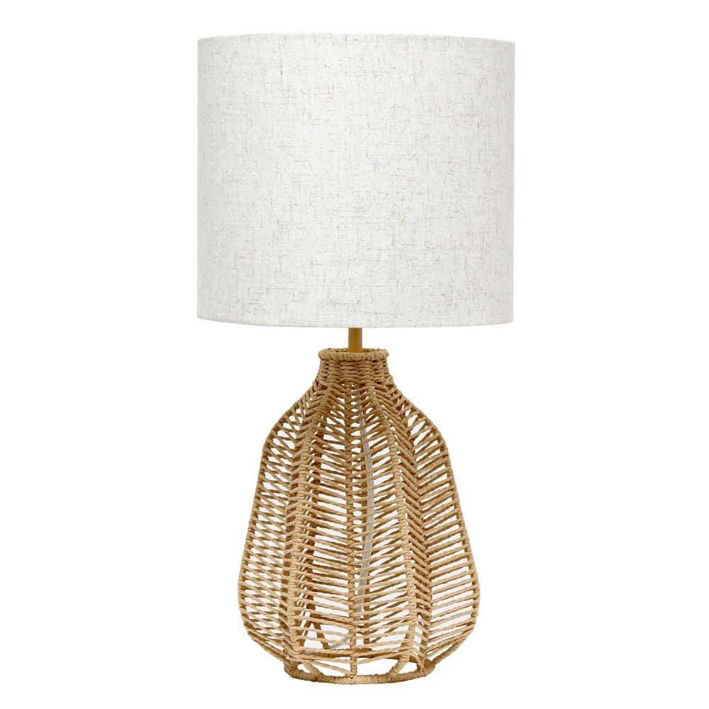 Boho Lamp Battery Operated, Table Lamp with LED Bulb - Grid