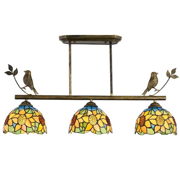 Lasaideal Veloria 3-Light Bronze Tiffany Island Hanging Pendant