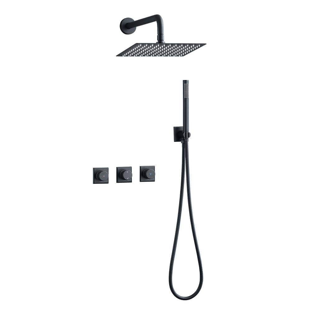 Double Handle 1-Spray 10in. Shower Faucet 1.5 GPM with Pressure Balance in.