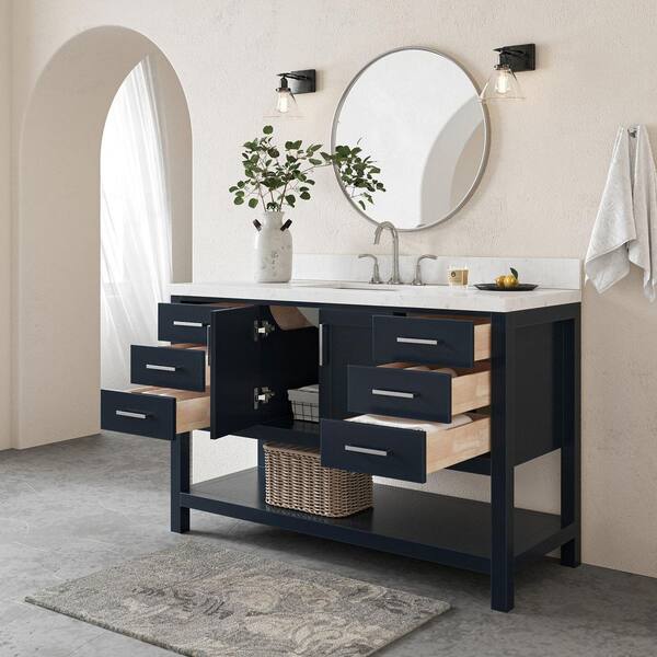 ARIEL Magnolia 54 in. Single Sink Freestanding Bathroom Vanity in