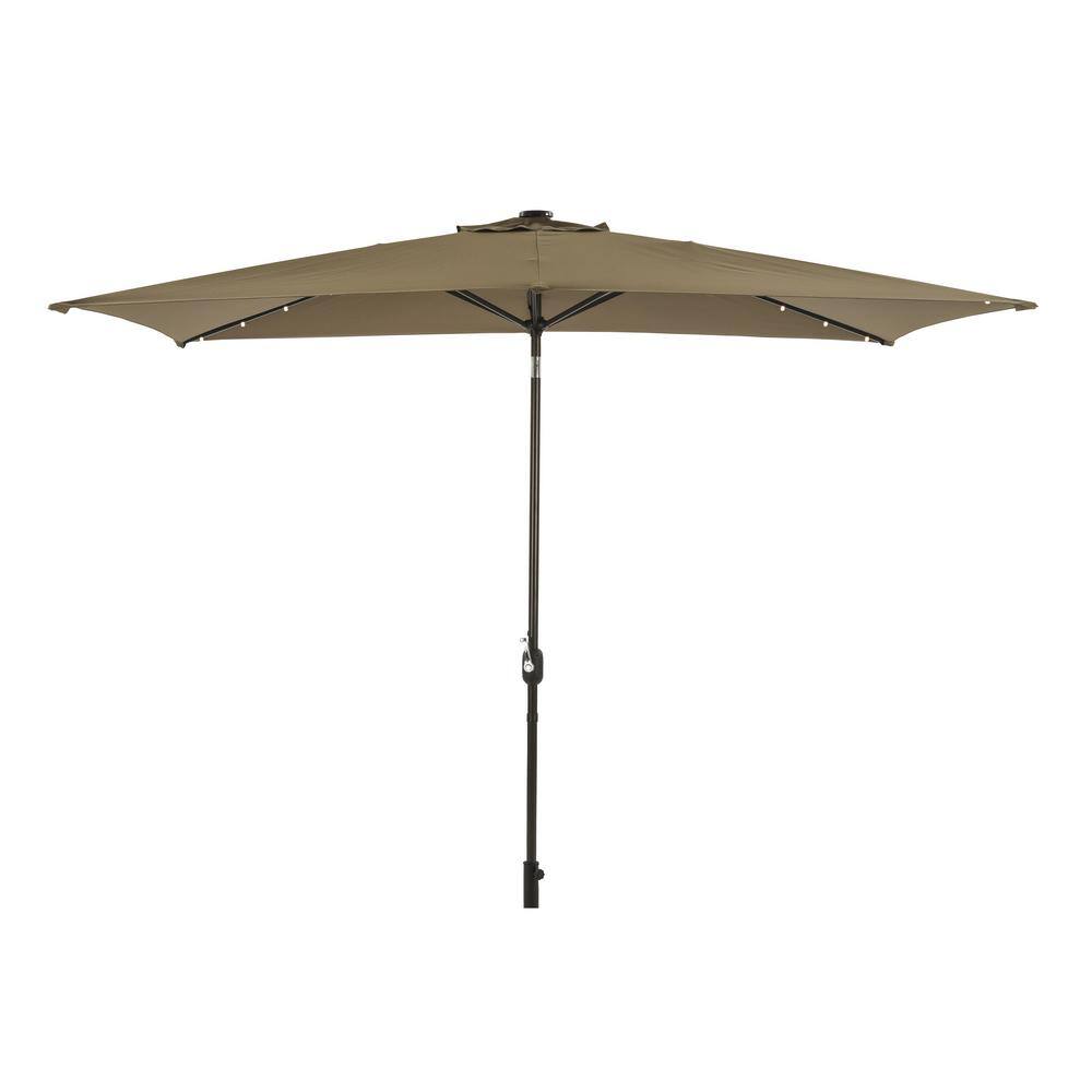 10 ft. x 6.5 ft. Aluminum Market Patio Umbrella with LED Light in Topology