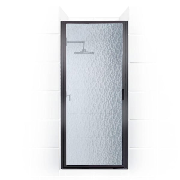 Paragon 26 in. to 26.75 in. x 70 in. Framed Continuous Hinged Shower Door in Matte Black with Aquatex Glass