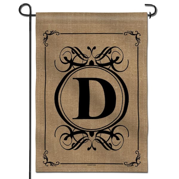 ANLEY 12.5 in. x 18 in. Classic Monogram Letter D Double-Sided Garden Flag, Family Last Name Initial Yard Flags