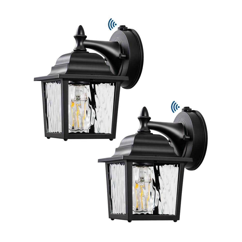 Matte Black Dusk to Dawn Outdoor Hardwired Wall Light with No Bulbs Included 2-Pack price history on PriceWatchPro