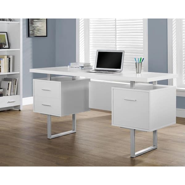 Monarch Specialties White Desk with Drawers