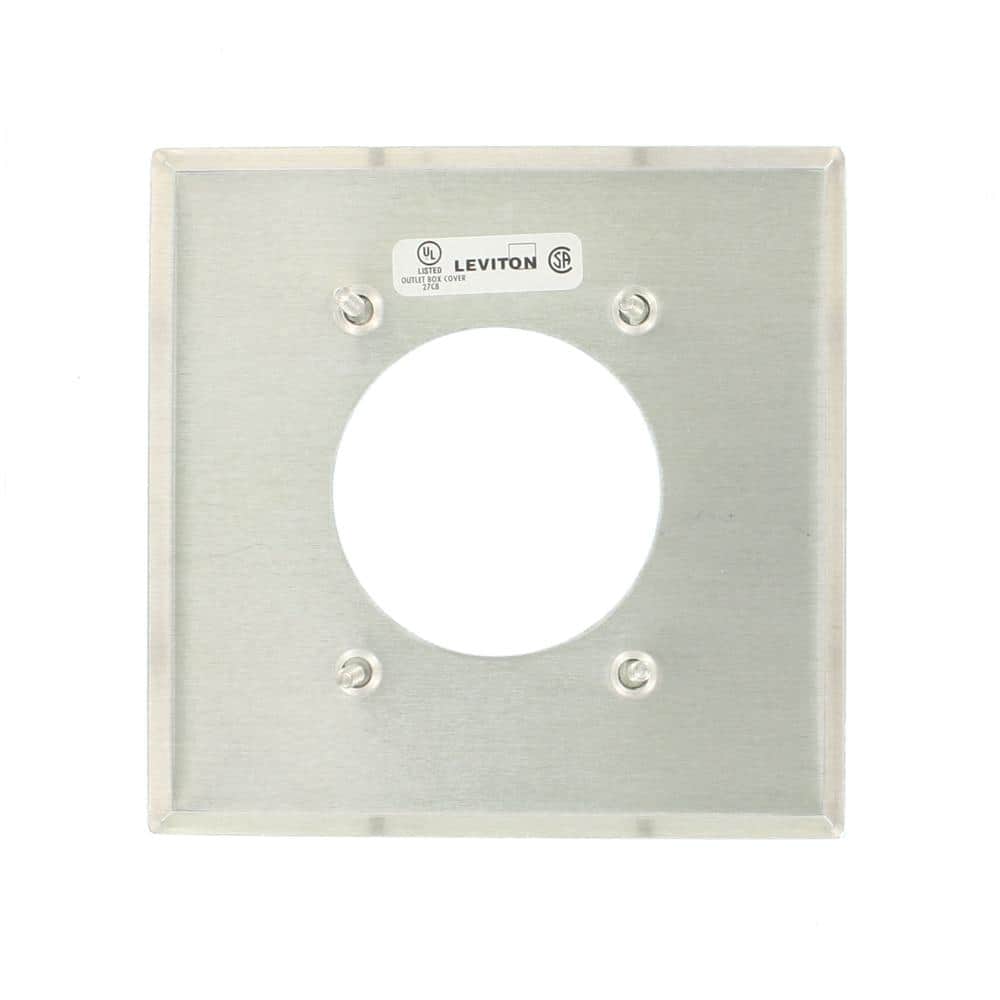 Leviton Silver 2-Gang Aluminum Square Wall Plate