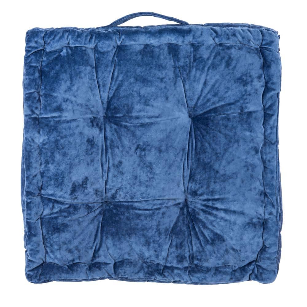 Belia 18" x 18" Blue Tufted Floor Pillow