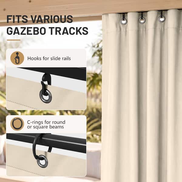WNP 10 ft. x 13 ft. Universal Outdoor Privacy Curtains, Gazebo