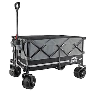 Collapsible All Terrain Camping Wagon with Silent Wheels, Black
