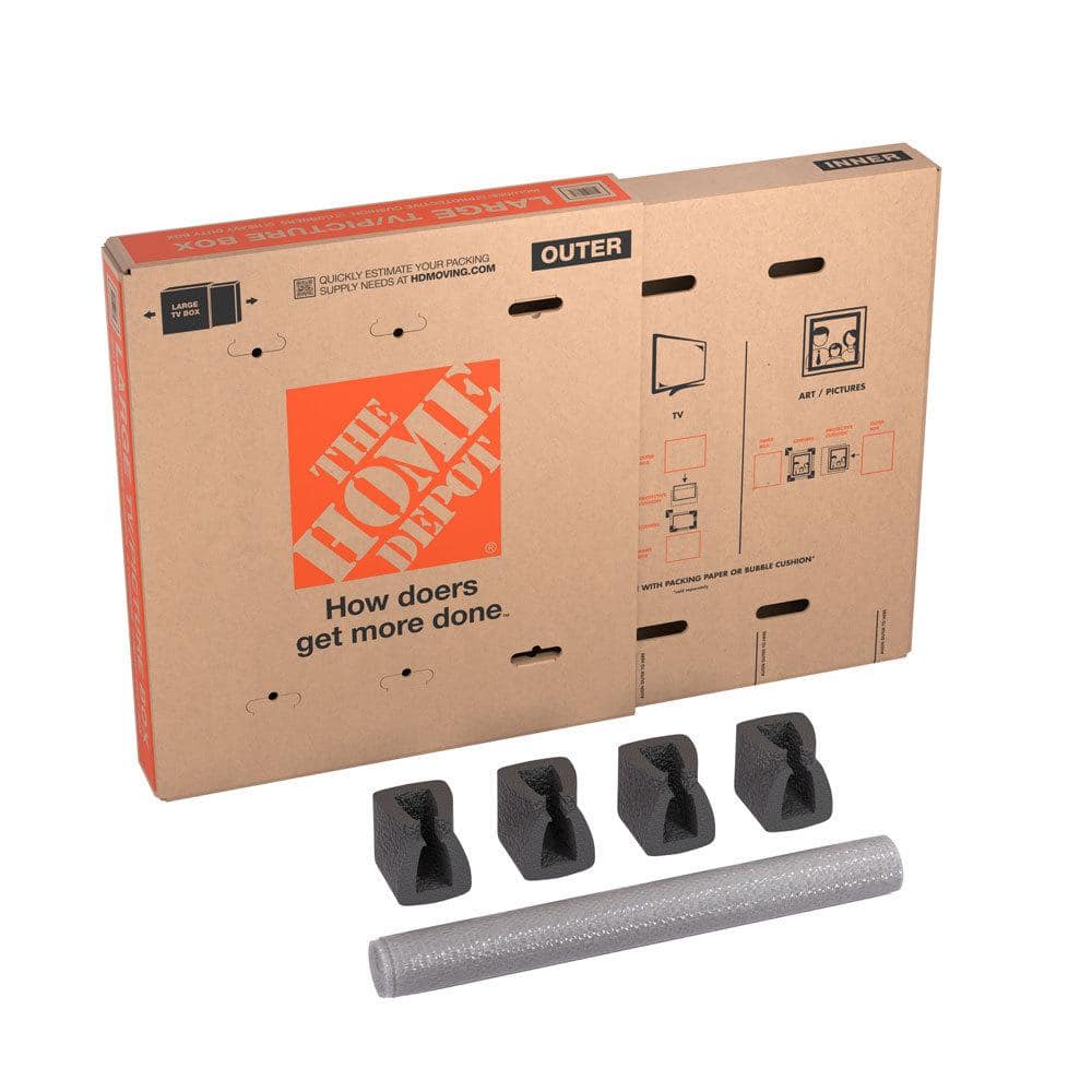 The Home Depot 37.5 in. L x 6 in. W x 41 in. D Heavy Duty TV and Picture  Moving Box 1001018 - The Home Depot
