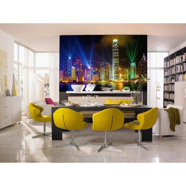Ideal Decor 45 in. x 69 in. Victoria Harbor Wall Mural