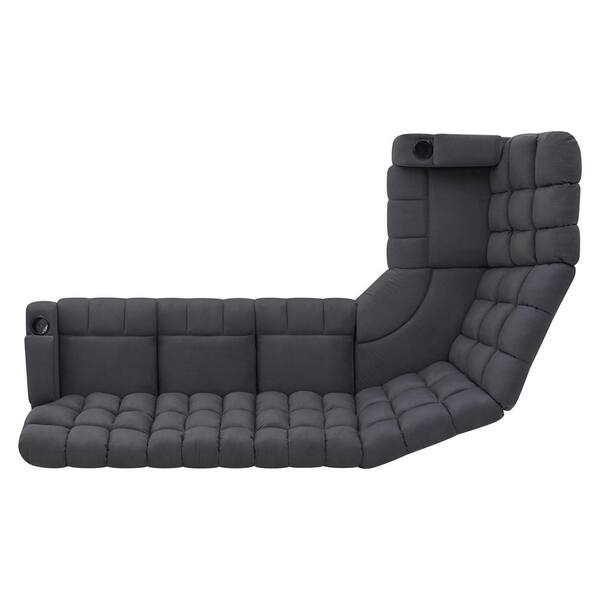 Prolounger 5 Piece Gray Microfiber 4 Seater Curved Reclining Sectional Sofa With Storage Consoles A149495 The Home Depot - Microfiber Sectional Sofa With Recliner And Chaise Prolounger 5 Piece Gray Microfiber 4 Seater Curved Reclining Sectional Sofa With Storage Consoles A149495 The Home Depot - Microfiber Sectional Sofa With Recliner And Chaise