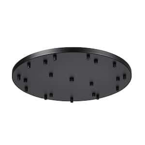 Multi Point Canopy 24 in. 11-Light Matte Black Round Ceiling Plate