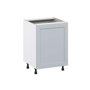 Cumberland 24 in. W x 34.5 in. H x 24 in. D Light Gray Shaker Assembled 3 Waste Bins Pull Out Kitchen Cabinet