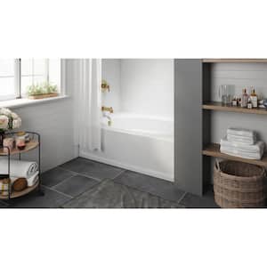 PROJECTA 60 in. x 42 in. Acrylic Left Drain Rectangular Apron Front Bathtub in White