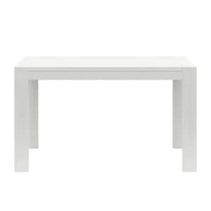 28 in. Rectangle Eureka White Wood Top with Wood Frame (Seats 4)