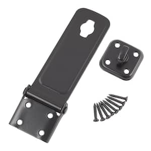 6 in. Black Latch Post Safety Hasp