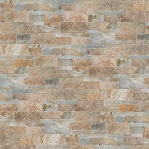 Golden Honey Ledger Panel 9 in. x 24 in. Splitface Quartzite Wall Tile (4.5 sq. ft./case)