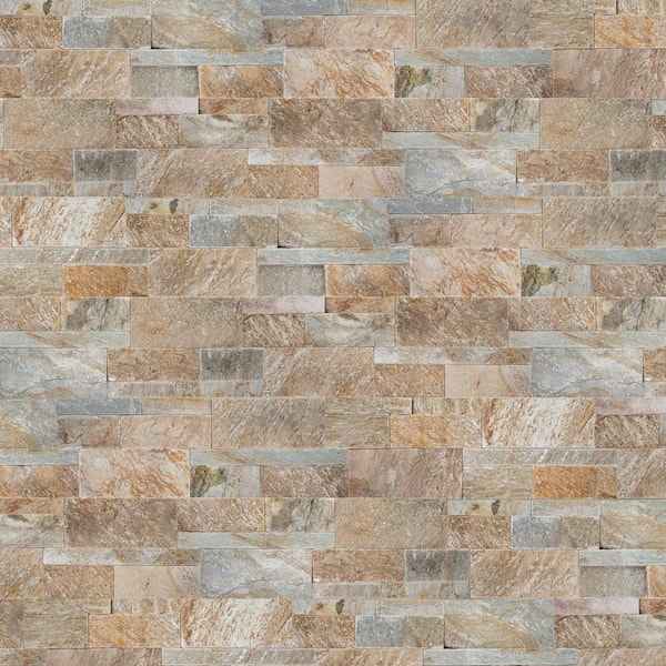 MSI Golden Honey Ledger Panel 9 in. x 24 in. Splitface Quartzite Wall Tile (4.5 sq. ft./case)