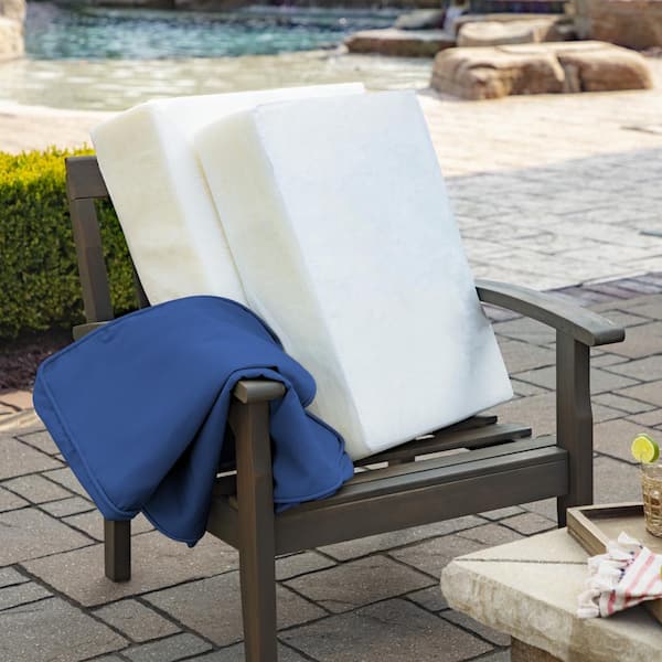 Aoodor Indoor Outdoor High Back Chair Cushions Replacement Set of 4（Dark  Blue）