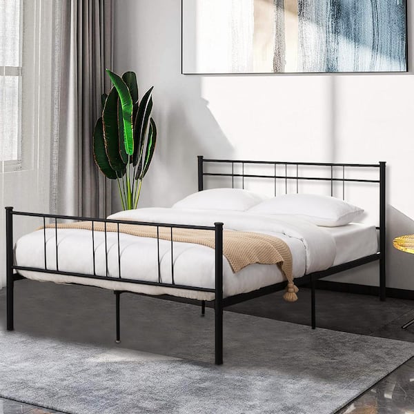 Platform Bed Frame, Full Size Metal Bed Frame No Headboard