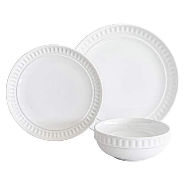 Over and Back 24-Piece white porcelain dinnerware set (service for 8)  934317 - The Home Depot