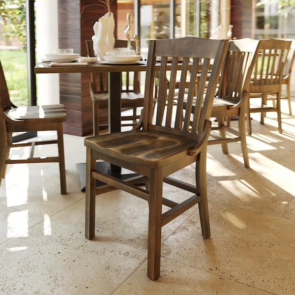 Carnegy Avenue Hercules School House Back Antique Copper Wood Restaurant Side Chair