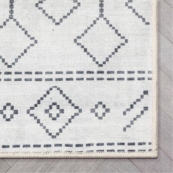 Well Woven Ivory Grey 3 ft. x 7 ft. 3 in. Runner Flat-Weave Apollo  Anastasia Moroccan Moroccan Trellis Area Rug W-MR-01A-2 - The Home Depot