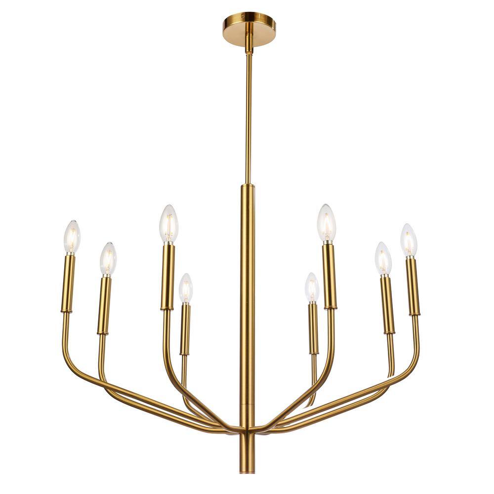 Eleanor 8-Light Aged Brass Candle Chandelier