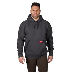Men's 3X-Large Gray Heavy-Duty Cotton/Polyester Long-Sleeve Pullover Hoodie