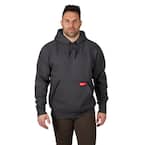 Men's Large Gray Heavy Duty Cotton/Polyester Long-Sleeve Pullover Hoodie