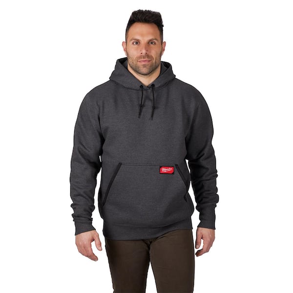 Milwaukee Men's 3X-Large Gray Heavy-Duty Cotton/Polyester Long-Sleeve Pullover Hoodie