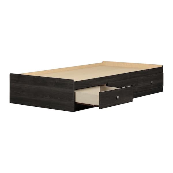 South Shore Zach Mates Bed with 3 Drawers, Gray Oak