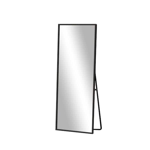 Black 19 in. W x 56 in. H Arch Aluminum Frame Wall Mirror