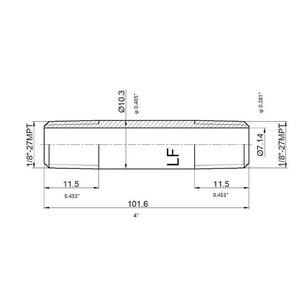 1/8 in. x 4 in. MIP Brass Nipple Fitting