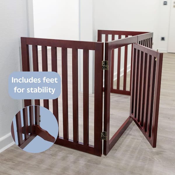 TRIXIE Brown Pet Gate Wooden 4-Panel Configurable Pet Gate 39365